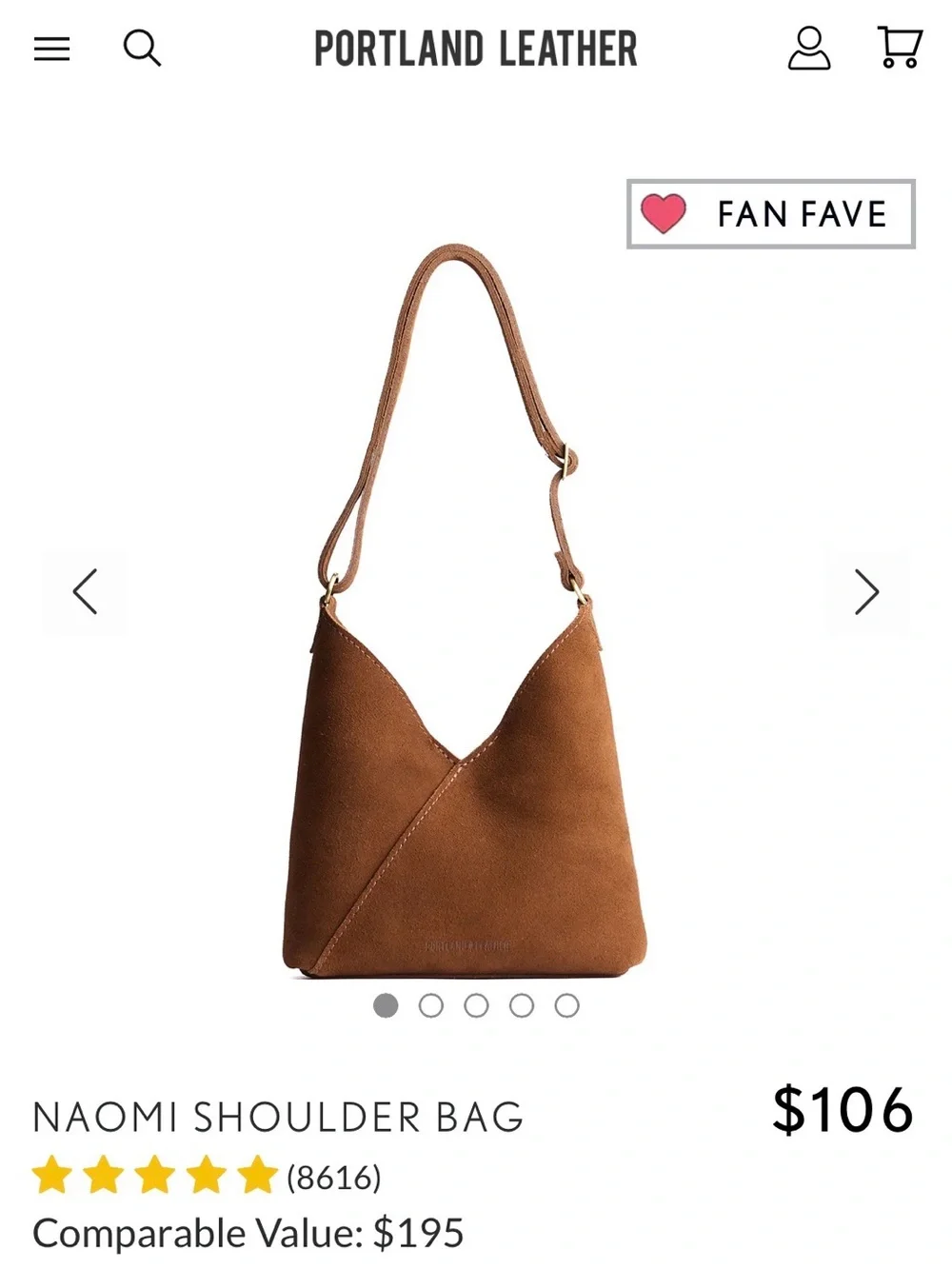 Portland Leather Jackson Suede Hobo Shoulder Bag
